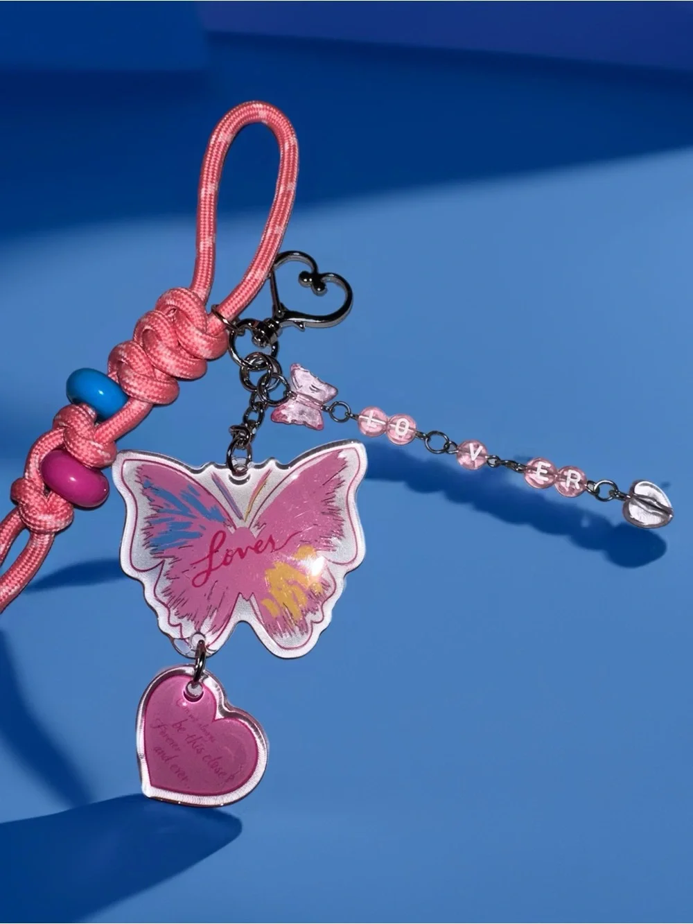 Butterfly Heart Charm Keychain